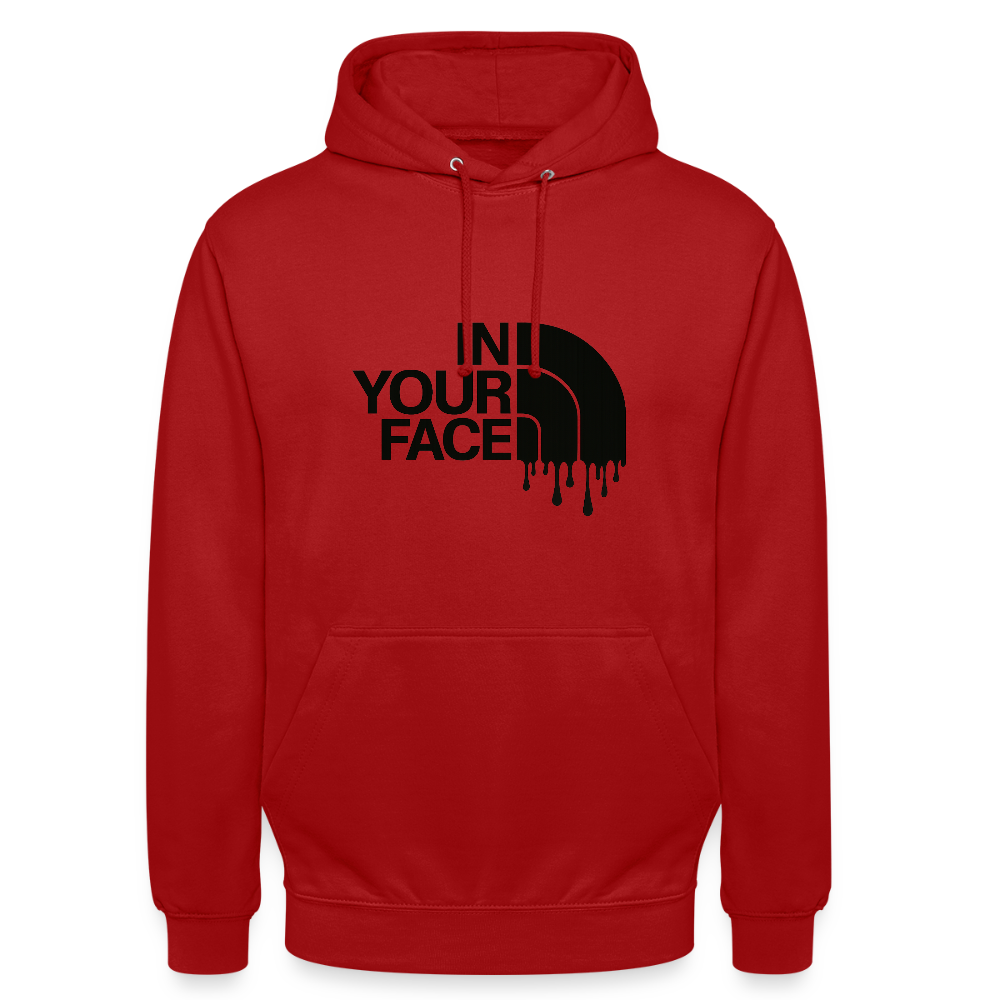 Sweat-shirt à capuche unisexe - rouge